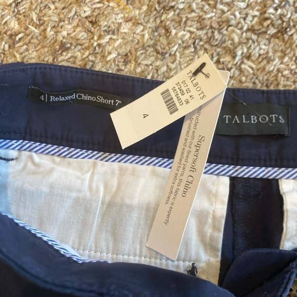 Talbots Relaxed Chino Shorts Navy Blue Size 4 7 Inch Inseam - Picture 4 of 4